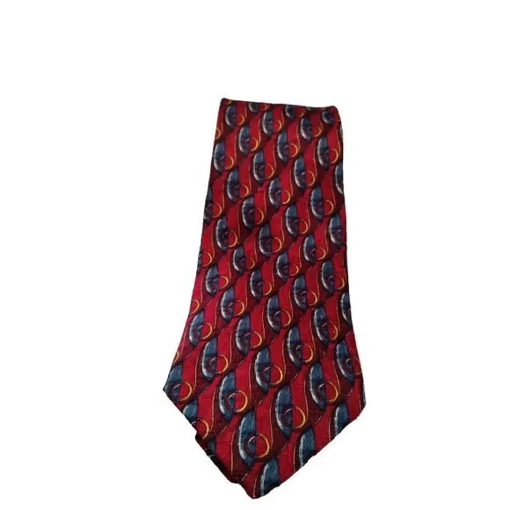 Ermenegildo Zegna Tie Silk Repp Red/Blue Italy Hand Made Classic Suit‎ Necktie